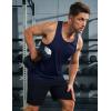 imageMAGCOMSEN Mens UPF 50 Tank Tops Y Back Quick Dry Workout Gym Sleeveless Muscle Shirts Summer Bodybuilding Cut Off ShirtNavy