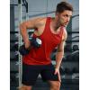 imageMAGCOMSEN Mens UPF 50 Tank Tops Y Back Quick Dry Workout Gym Sleeveless Muscle Shirts Summer Bodybuilding Cut Off ShirtRed