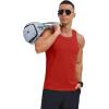 imageMAGCOMSEN Mens UPF 50 Tank Tops Y Back Quick Dry Workout Gym Sleeveless Muscle Shirts Summer Bodybuilding Cut Off ShirtRed