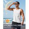 imageMAGCOMSEN Mens UPF 50 Tank Tops Y Back Quick Dry Workout Gym Sleeveless Muscle Shirts Summer Bodybuilding Cut Off ShirtWhite