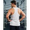 imageMAGCOMSEN Mens UPF 50 Tank Tops Y Back Quick Dry Workout Gym Sleeveless Muscle Shirts Summer Bodybuilding Cut Off ShirtWhite