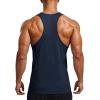 imageMAGCOMSEN Mens UPF 80 Tank Tops Y Back Quick Dry Gym Workout Running Athletic Fitness Muscle Sleeveless Summer ShirtsNavy