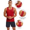 imageMAGCOMSEN Mens UPF 80 Tank Tops Y Back Quick Dry Gym Workout Running Athletic Fitness Muscle Sleeveless Summer ShirtsRed
