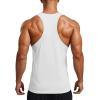 imageMAGCOMSEN Mens UPF 80 Tank Tops Y Back Quick Dry Gym Workout Running Athletic Fitness Muscle Sleeveless Summer ShirtsWhite