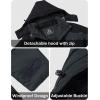 imageMAGCOMSEN Mens Winter Coats Water Resistant Ski Snow Jacket Warm Fleece Jacket Parka Raincoats With Hood MultiPocketsBlack Grey