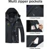imageMAGCOMSEN Mens Winter Coats Water Resistant Ski Snow Jacket Warm Fleece Jacket Parka Raincoats With Hood MultiPocketsBlack Grey