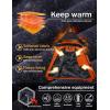 imageMAGCOMSEN Mens Winter Coats Water Resistant Ski Snow Jacket Warm Fleece Jacket Parka Raincoats With Hood MultiPocketsOrange Grey