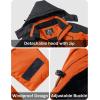 imageMAGCOMSEN Mens Winter Coats Water Resistant Ski Snow Jacket Warm Fleece Jacket Parka Raincoats With Hood MultiPocketsOrange Grey