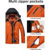 imageMAGCOMSEN Mens Winter Coats Water Resistant Ski Snow Jacket Warm Fleece Jacket Parka Raincoats With Hood MultiPocketsOrange Grey