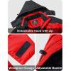 imageMAGCOMSEN Mens Winter Coats Water Resistant Ski Snow Jacket Warm Fleece Jacket Parka Raincoats With Hood MultiPocketsRed