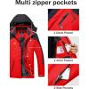 imageMAGCOMSEN Mens Winter Coats Water Resistant Ski Snow Jacket Warm Fleece Jacket Parka Raincoats With Hood MultiPocketsRed