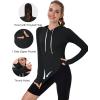 imageMAGCOMSEN Womens UPF 80 Sun Protection Hoodie Shirt Long Sleeve Outdoor Hiking Fishing Rash Guard with PocketBlack