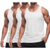 imageMAGCOMSEN 3 Pack Mens UPF 50 Tank Top Quick Dry Summer Workout Muscle Sleeveless Shirts for Swim Beach BodybuildingWhiteWhiteWhite