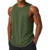 imageMAGCOMSEN Mens Tank Top Sleeveless Muscle Shirts Quick Dry Workout Gym Cut Off Shirt Lightweight Summer Bodybuilding TeeArmy Green