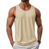 imageMAGCOMSEN Mens UPF 50 Tank Tops Quick Dry Workout Gym Sleeveless Muscle Shirts Summer Beach Swim ShirtLight Apricot