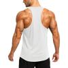 imageMAGCOMSEN Mens UPF 50 Tank Tops Y Back Quick Dry Workout Gym Sleeveless Muscle Shirts Summer Bodybuilding Cut Off ShirtWhite