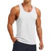imageMAGCOMSEN Mens UPF 80 Tank Tops Y Back Quick Dry Gym Workout Running Athletic Fitness Muscle Sleeveless Summer ShirtsWhite