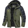 imageMAGCOMSEN Mens Winter Coats Water Resistant Ski Snow Jacket Warm Fleece Jacket Parka Raincoats With Hood MultiPocketsArmy Green