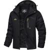 imageMAGCOMSEN Mens Winter Coats Water Resistant Ski Snow Jacket Warm Fleece Jacket Parka Raincoats With Hood MultiPocketsBlack