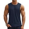 imageMAGCOMSEN Mens Workout Tank Tops Quick Dry Lightweight Sleeveless Shirts Gym Bodybuilding Muscle Tee ShirtNavy
