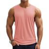 imageMAGCOMSEN Mens Workout Tank Tops Quick Dry Lightweight Sleeveless Shirts Gym Bodybuilding Muscle Tee ShirtPink