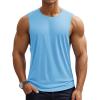 imageMAGCOMSEN Mens Workout Tank Tops Quick Dry Lightweight Sleeveless Shirts Gym Bodybuilding Muscle Tee ShirtSky Blue