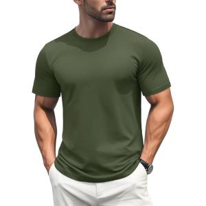 imageMAGCOMSEN Mens TShirts Short Sleeve Cotton Crew Neck Soft Breathable T Shirts Casual Plain Classic Summer TeesArmy Green