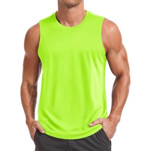 imageMAGCOMSEN Mens UPF 50 Sleeveless Shirts Quick Dry UV Protection Muscle Athletic Tank Top for Workout Swim Running GymFlgreen
