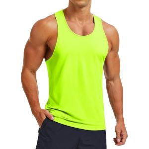 imageMAGCOMSEN Mens UPF 80 Tank Tops Y Back Quick Dry Gym Workout Running Athletic Fitness Muscle Sleeveless Summer ShirtsFlgreen