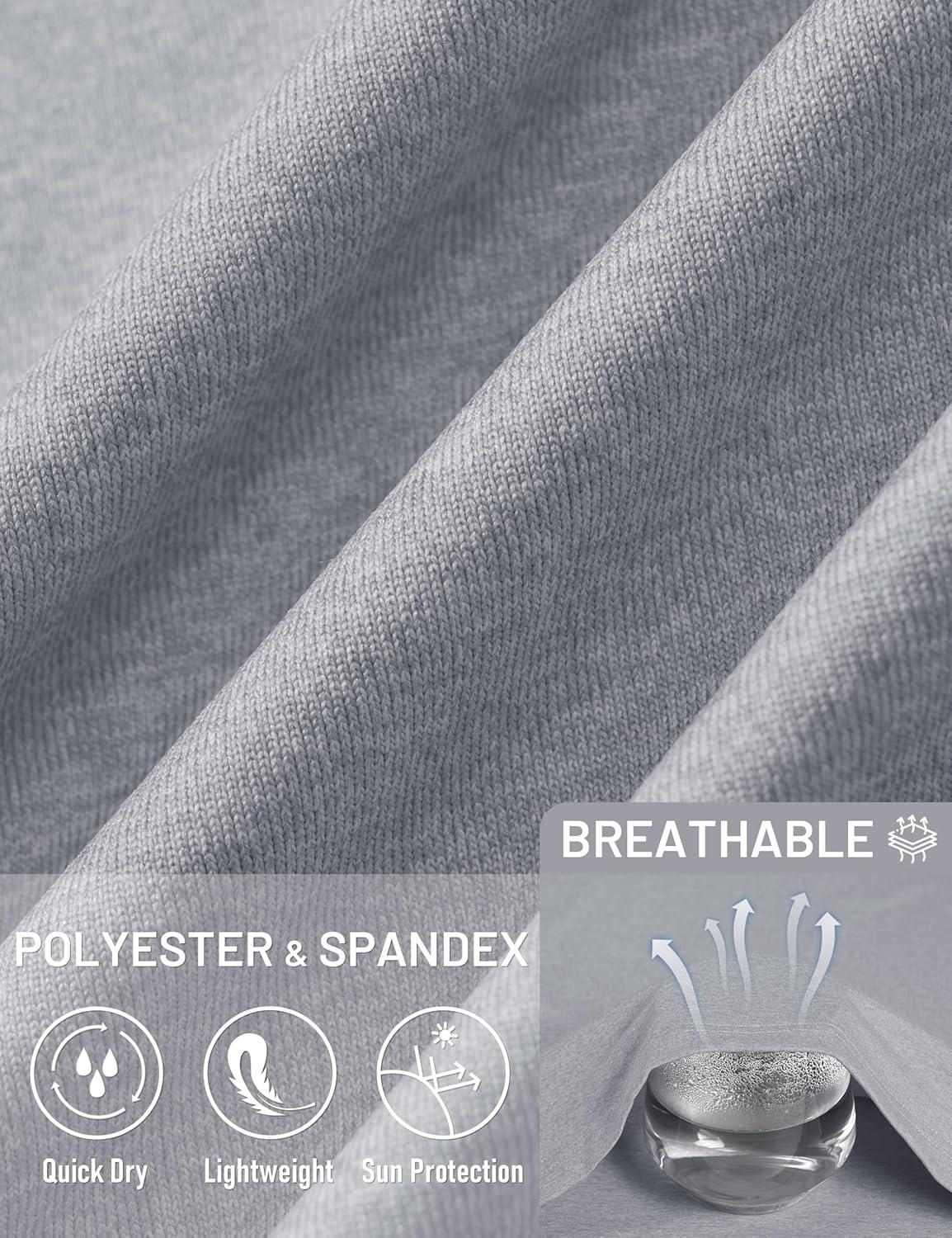 imageMAGCOMSEN Mens Hooded UPF 50 Sun Protection T Shirts Long Sleeve Athletic Fishing Shirts Rash GuardsLight Grey