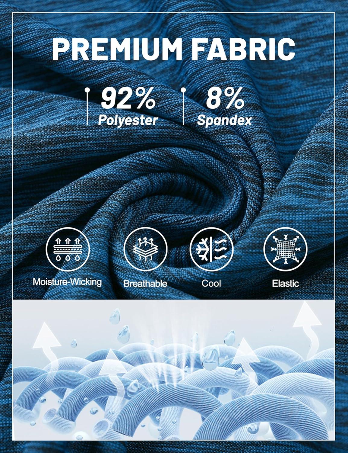 imageMAGCOMSEN Mens Polo Shirts Dry Fit Golf Shirts Moisture Wicking Athletic Workout Golf Polo Tees Casual Collared ShirtBlue