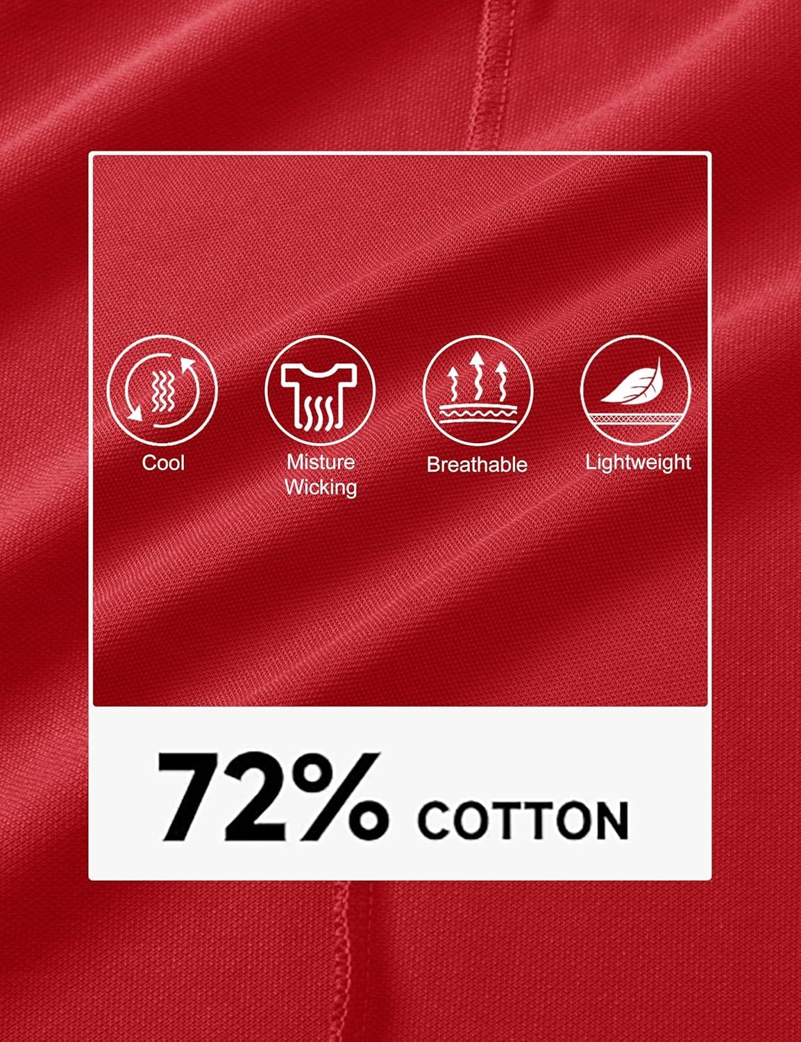 imageMAGCOMSEN Mens Polo Shirts with Pocket Cotton Pique Short Sleeve Collared Shirt Moisture Wicking Golf Shirts 3Button ShirtsTomato Red