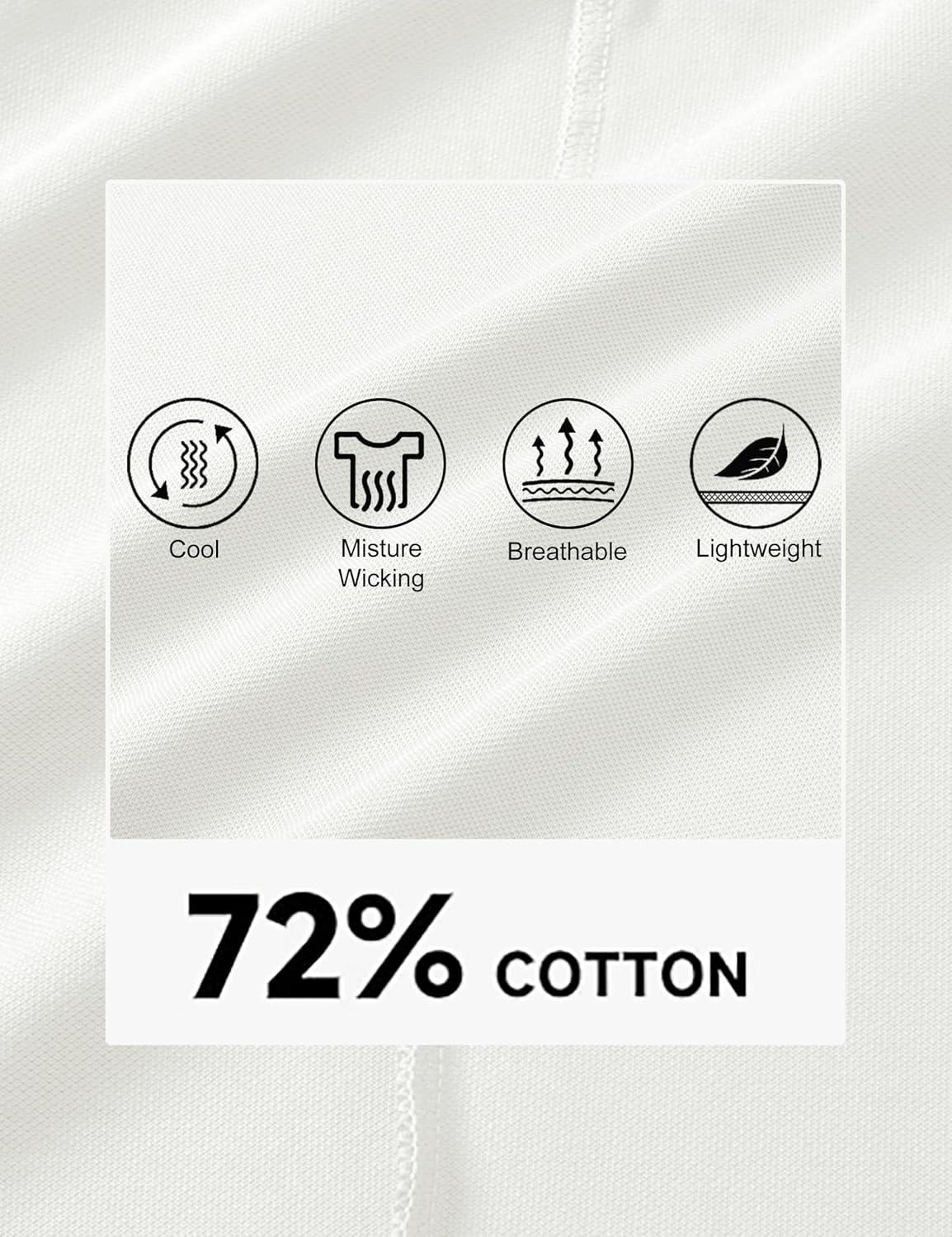 imageMAGCOMSEN Mens Polo Shirts with Pocket Cotton Pique Short Sleeve Collared Shirt Moisture Wicking Golf Shirts 3Button ShirtsWhite