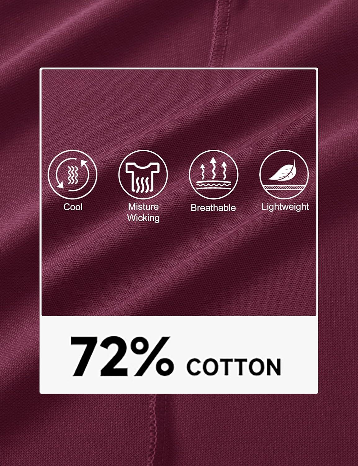 imageMAGCOMSEN Mens Polo Shirts with Pocket Cotton Pique Short Sleeve Collared Shirt Moisture Wicking Golf Shirts 3Button ShirtsWine Red