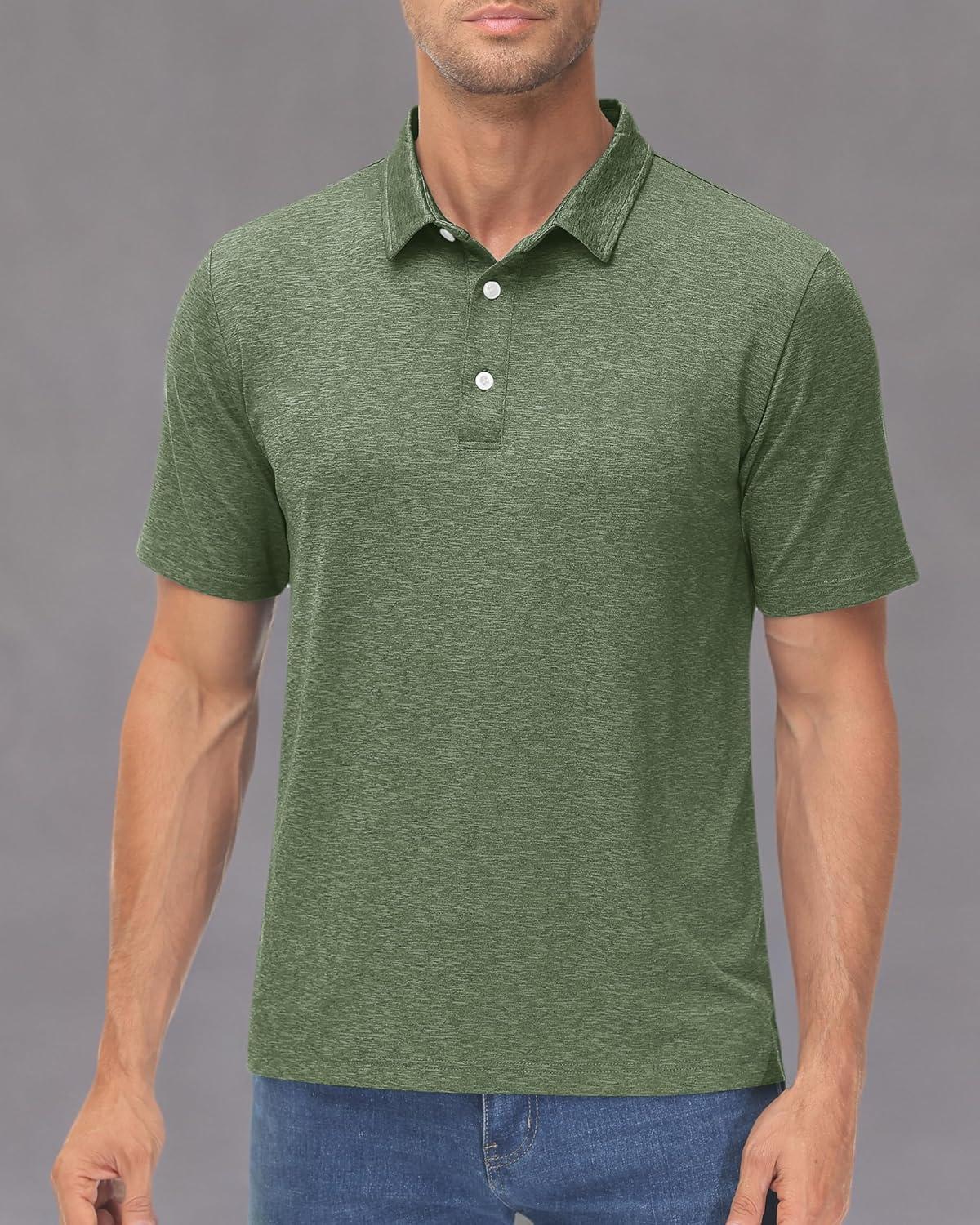 imageMAGCOMSEN Mens Short Sleeve UPF 50 TShirt Quick Dry Rash Guard Athletic Running Swim Top Tee Performance Water ShirtsArmy Green