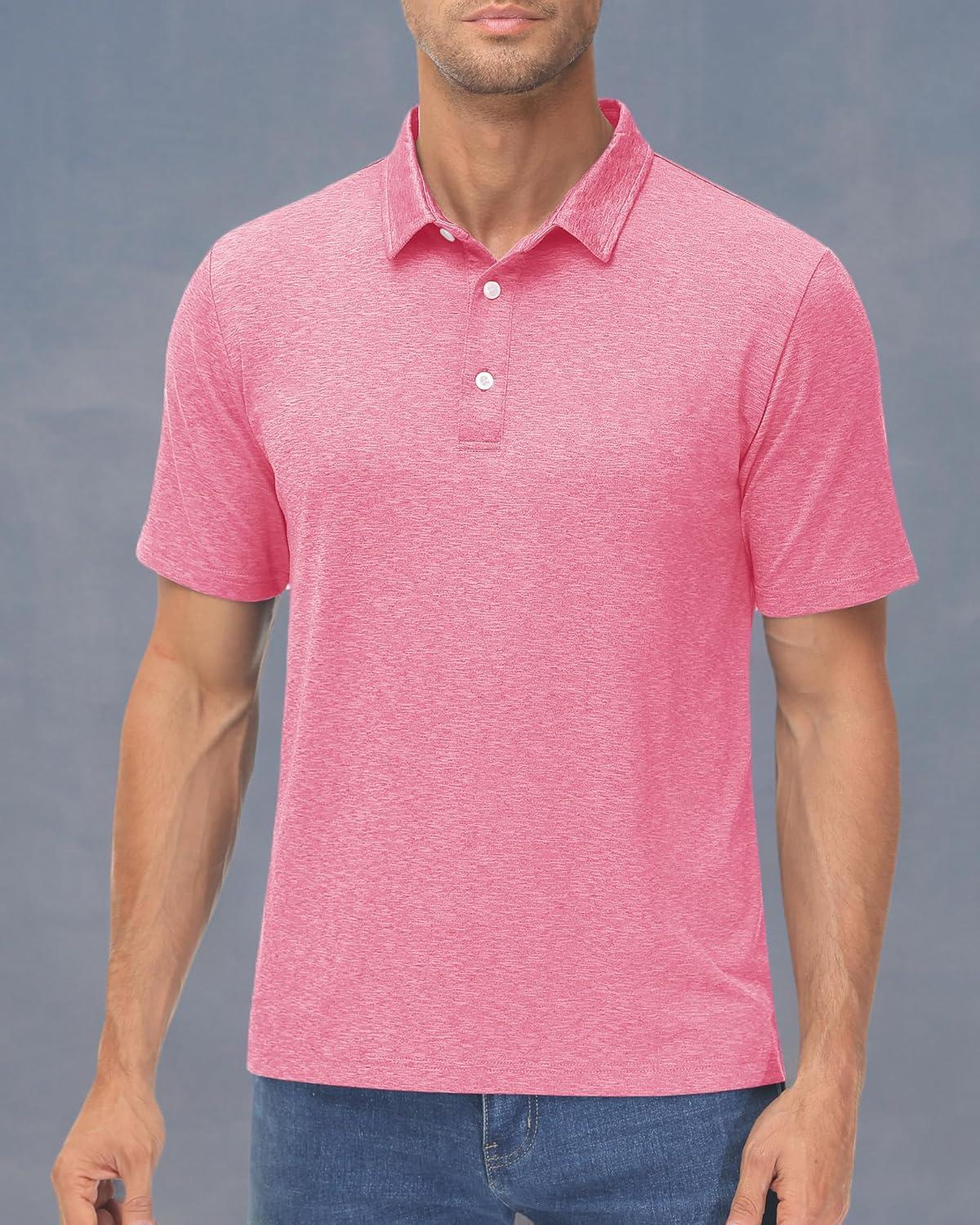 imageMAGCOMSEN Mens Short Sleeve UPF 50 TShirt Quick Dry Rash Guard Athletic Running Swim Top Tee Performance Water ShirtsPink