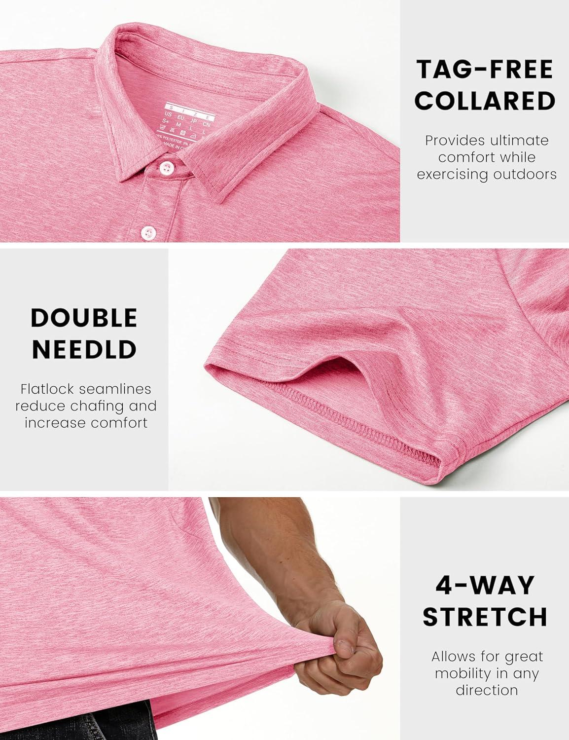 imageMAGCOMSEN Mens Short Sleeve UPF 50 TShirt Quick Dry Rash Guard Athletic Running Swim Top Tee Performance Water ShirtsPink