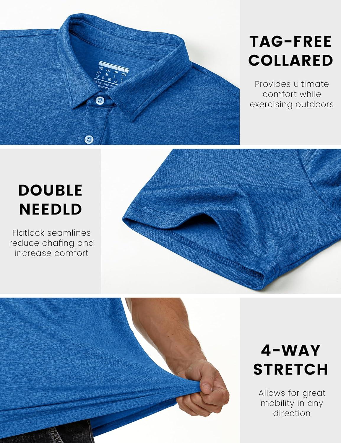 imageMAGCOMSEN Mens Short Sleeve UPF 50 TShirt Quick Dry Rash Guard Athletic Running Swim Top Tee Performance Water ShirtsSea Blue