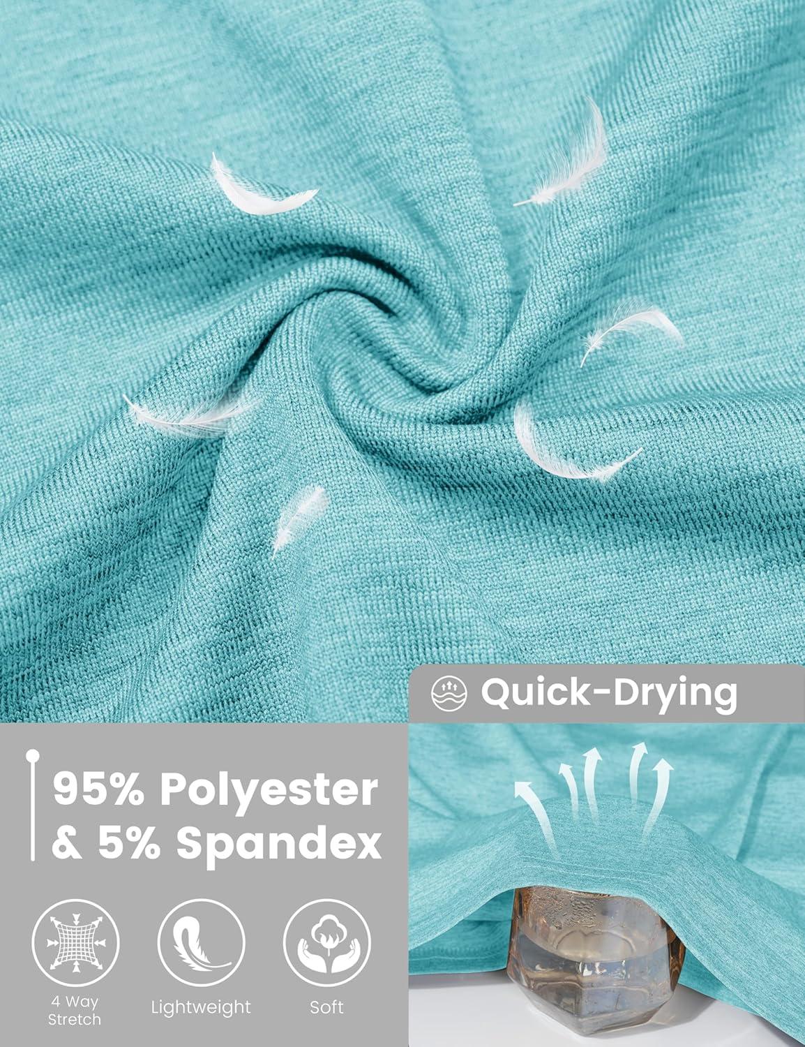 imageMAGCOMSEN Mens Short Sleeve UPF 50 TShirt Quick Dry Rash Guard Athletic Running Swim Top Tee Performance Water ShirtsWater Blue