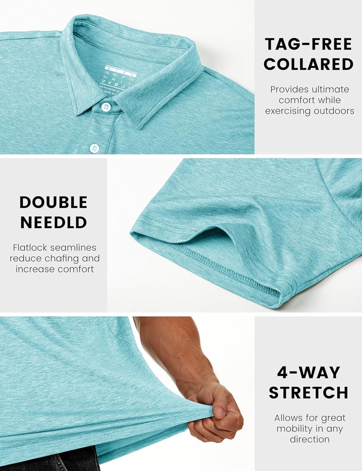 imageMAGCOMSEN Mens Short Sleeve UPF 50 TShirt Quick Dry Rash Guard Athletic Running Swim Top Tee Performance Water ShirtsWater Blue