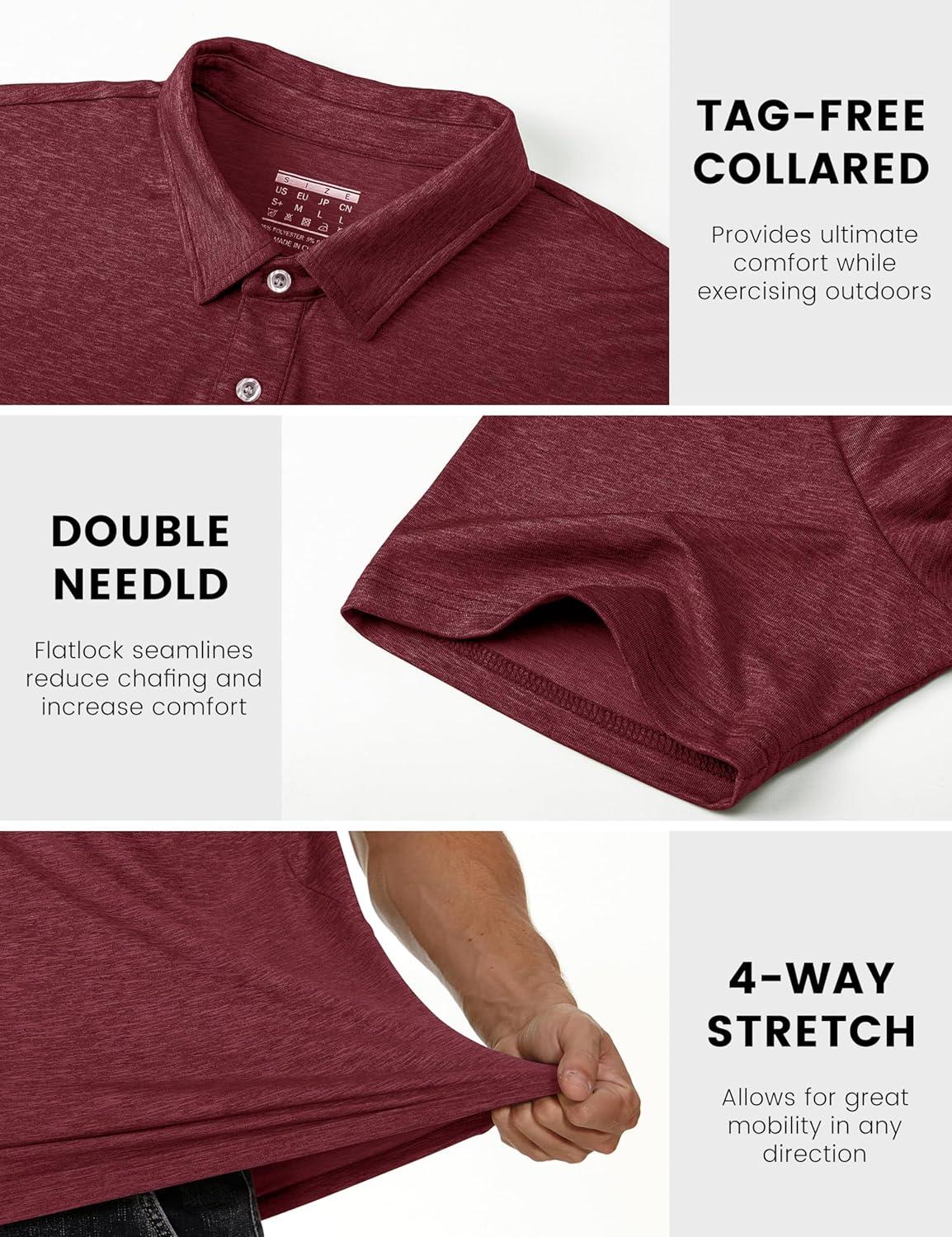 imageMAGCOMSEN Mens Short Sleeve UPF 50 TShirt Quick Dry Rash Guard Athletic Running Swim Top Tee Performance Water ShirtsWine Red