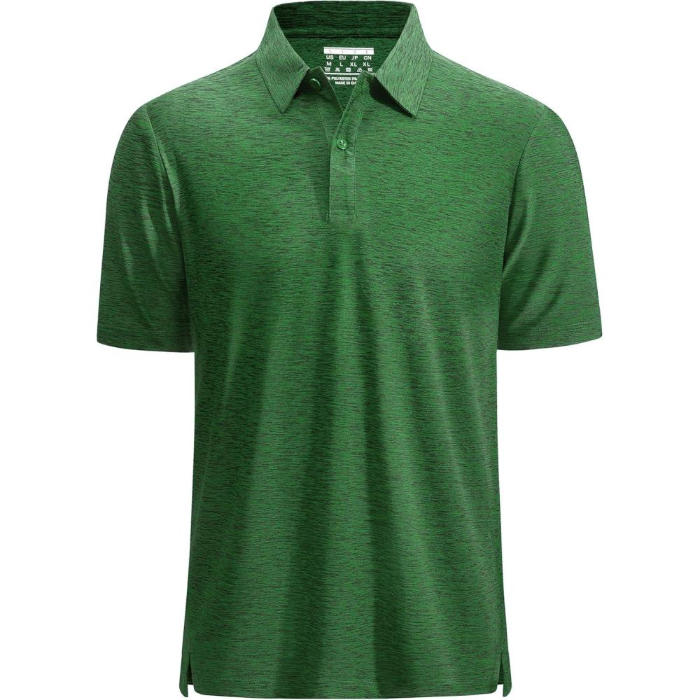 imageMAGCOMSEN Mens Polo Shirts Dry Fit Golf Shirts Moisture Wicking Athletic Workout Golf Polo Tees Casual Collared ShirtDark Green