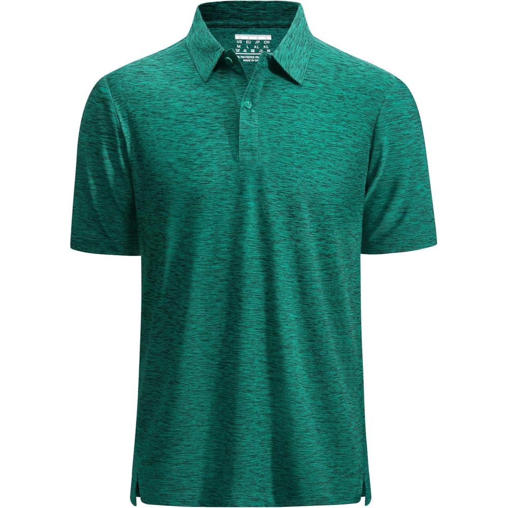 imageMAGCOMSEN Mens Polo Shirts Dry Fit Golf Shirts Moisture Wicking Athletic Workout Golf Polo Tees Casual Collared ShirtGreen