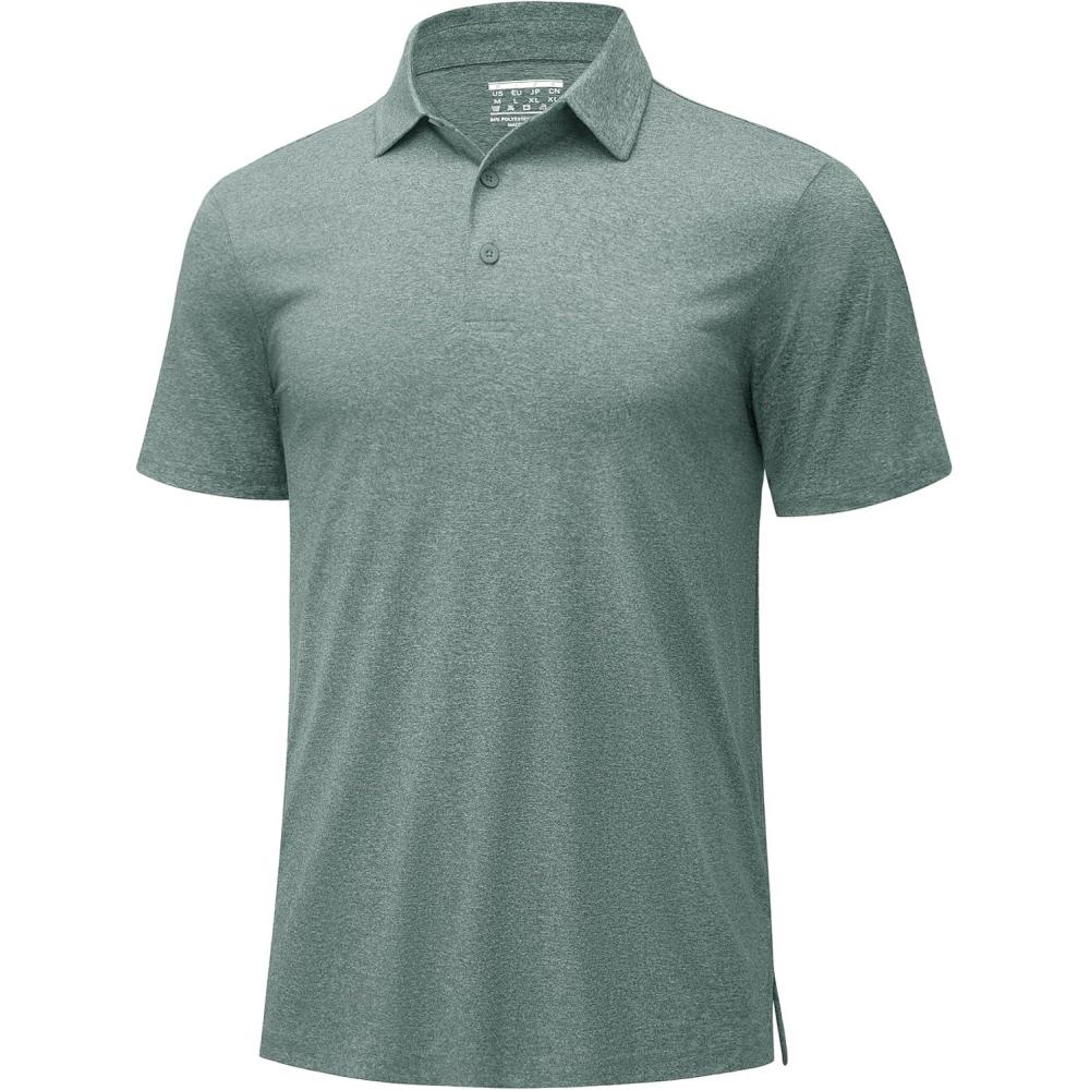 imageMAGCOMSEN Mens Polo Shirts Short Sleeve Moisture Wicking Lightweight Athletic Casual Collared Golf ShirtDark Green