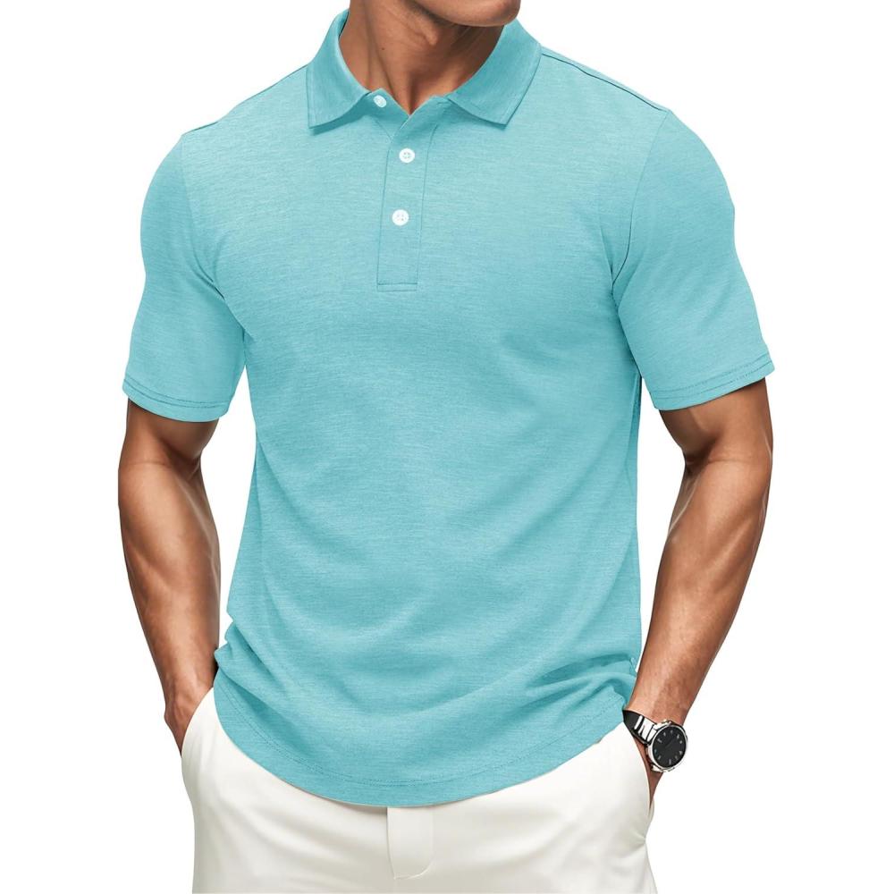 imageMAGCOMSEN Mens Short Sleeve UPF 50 TShirt Quick Dry Rash Guard Athletic Running Swim Top Tee Performance Water ShirtsWater Blue