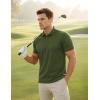 imageMAGCOMSEN 3 Pack Mens Polo Shirts Short Sleeve Athletic Performance Collared Shirt Moisture Wicking Casual Golf PolosArmy GreenNavyDark Gray