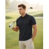 imageMAGCOMSEN 3 Pack Mens Polo Shirts Short Sleeve Athletic Performance Collared Shirt Moisture Wicking Casual Golf PolosBlackBlackBlack