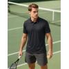 imageMAGCOMSEN 3 Pack Mens Polo Shirts Short Sleeve Athletic Performance Collared Shirt Moisture Wicking Casual Golf PolosBlackBlackBlack