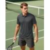 imageMAGCOMSEN 3 Pack Mens Polo Shirts Short Sleeve Athletic Performance Collared Shirt Moisture Wicking Casual Golf PolosBlackBlackDark Gray