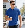 imageMAGCOMSEN 3 Pack Mens Polo Shirts Short Sleeve Athletic Performance Collared Shirt Moisture Wicking Casual Golf PolosBlackDark GrayColor Blue